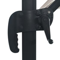 Zweefparasol met LED en aluminium paal 400x300 cm zandkleurig 7