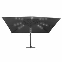 Zweefparasol met LED en aluminium paal 400x300 cm antraciet 4