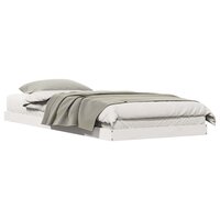 Bedframe Wit 213.5 x 104 x 9 cm Massief grenenhout 2