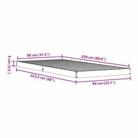Bedframe Wit 213.5 x 104 x 9 cm Massief grenenhout 9