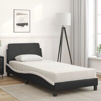 Bed met matras "Dover" kunstleer zwart en wit 80x200 cm 3