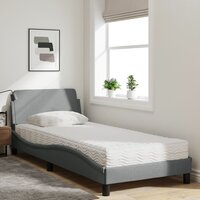 Bed met matras "Dover" stof lichtgrijs 90x190 cm 3
