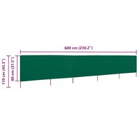 Windscherm 5-panelen 600x80 cm stof groen 6