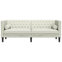 Driezitsbank Chesterfield-stijl met bolsters fluweel cr&egrave;mekleur 4