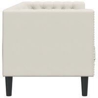 Driezitsbank Chesterfield-stijl met bolsters fluweel cr&egrave;mekleur 5