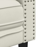 Driezitsbank Chesterfield-stijl met bolsters fluweel cr&egrave;mekleur 7