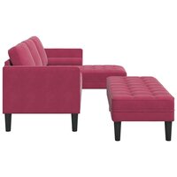 Bankstel met kussen 2 pcs Wijnrood Polyester 7