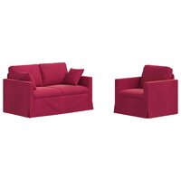 Bankstel 2 pcs Wijnrood 138 x 78 x 80 cm Fluweel 2