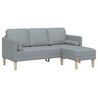 Bankstel met kussen Lichtgrijs Polyester 2
