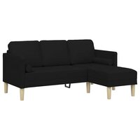 Bankstel met kussen Zwart Polyester 2