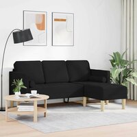Bankstel met kussen Zwart Polyester 3