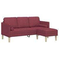 Bankstel met kussen Wijnrood Polyester 2