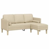 Bankstel met kussen Cr&egrave;me Polyester 2