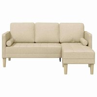 Bankstel met kussen Cr&egrave;me Polyester 4