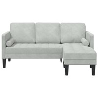 Bankstel met kussen Lichtgrijs Polyester 2