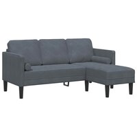 Bankstel met kussen Donkergrijs Polyester 2