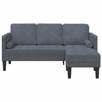 Bankstel met kussen Donkergrijs Polyester 4