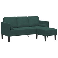 Bankstel met kussen Donkergroen Polyester 2