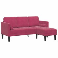 Bankstel met kussen Wijnrood Polyester 2