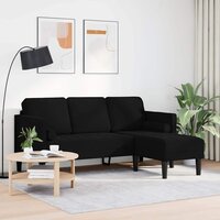 Bankstel met kussen Zwart Polyester 3