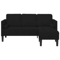 Bankstel met kussen Zwart Polyester 4