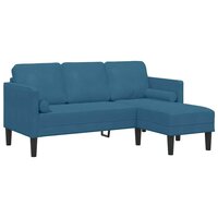 Bankstel met kussen Blauw Polyester 2