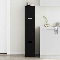 Apothekerskast Zwart Eiken 30x41x144,5 cm Bewerkt Hout 4