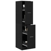 Apothekerskast Zwart Eiken 30x41x144,5 cm Bewerkt Hout 5