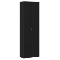 Kantoorkast met plank Zwart Eiken 60 x 32 x 190 cm Bewerkt hout 2