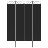  Kamerscherm met 4 panelen 200x200 cm stof zwart 3