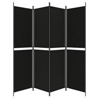Kamerscherm met 4 panelen 200x200 cm stof zwart 4