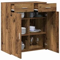 Opbergkast met lade Oud hout 80 x 42,5 x 93,5 cm Bewerkt hout 3
