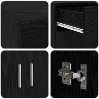Opbergkast Zwart eiken 80 x 42,5 x 93,5 cm Bewerkt hout 9