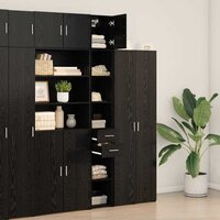 Opbergkast met lade 2 pcs Zwart Eiken 30 x 42,5 x 225 cm 4