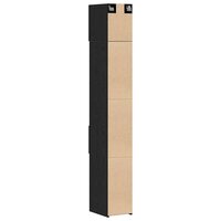 Opbergkast met lade 2 pcs Zwart Eiken 30 x 42,5 x 225 cm 9