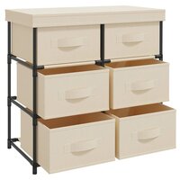 Opbergkast met 6 lades 55x29x55 cm staal cr&egrave;mekleurig 5