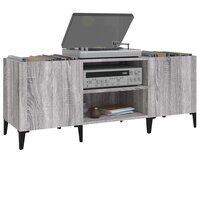 Platenkast 121x38x48 cm bewerkt hout grijs sonoma eikenkleurig 4