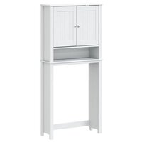 Wasmachinekast BERG 76x27x164,5 cm massief hout wit 2