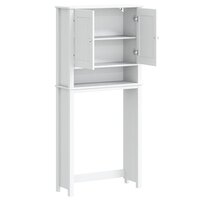 Wasmachinekast BERG 76x27x164,5 cm massief hout wit 4