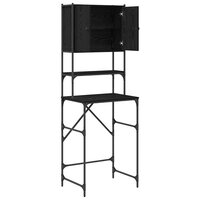 Wasmachinekast Zwart 0ak 68 x 48,5 x 194 cm Bewerkt hout 5