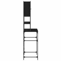 Wasmachinekast Zwart 0ak 68 x 48,5 x 194 cm Bewerkt hout 7