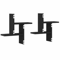 Wandplanken 2 stuks Zwart Eiken 38x12x38 cm Bewerkt Hout 7