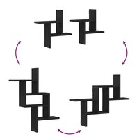 Wandplanken 2 stuks Zwart Eiken 38x12x38 cm Bewerkt Hout 8