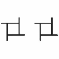 Wandplanken 2 stuks Zwarte Eiken 50x12x50 cm Bewerkt Hout 5