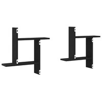 Wandplanken 2 stuks Zwarte Eiken 50x12x50 cm Bewerkt Hout 7