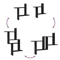 Wandplanken 2 stuks Zwarte Eiken 50x12x50 cm Bewerkt Hout 8