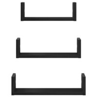 Wandplanken 3 stuks Zwart Eikenhout 5