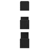 Wandplanken 3 stuks Zwart Eikenhout 6