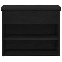 Opslagbank met plank Zwart Eiken 62 x 32 x 50 cm Bewerkt hout 6