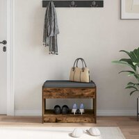Halbank met kussen met plank Gerookte Eik 63 x 38 x 45 cm 4
